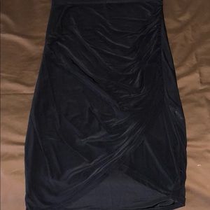 black bandeau wrap bodycon dress
